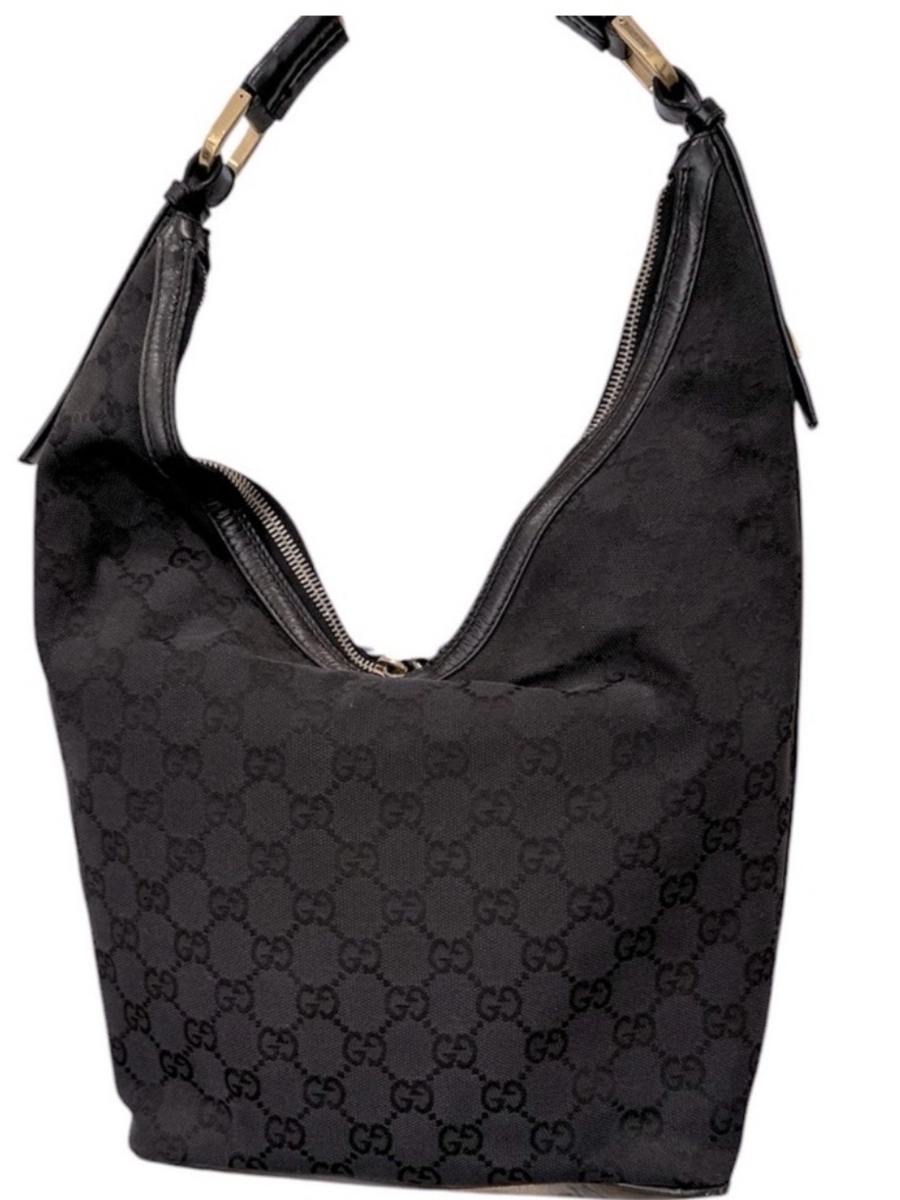EUC - Gucci Black Monogram Hobo Bag